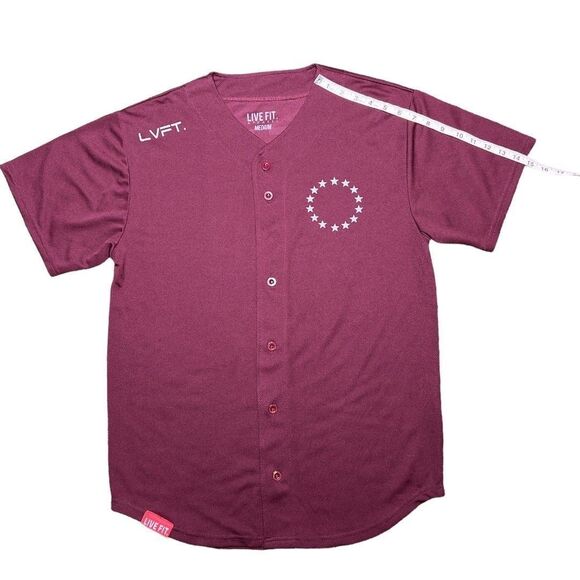 LVFT Live Fit. Apparel Mens Button Down Baseball Jersey for The Gym Size M - Picture 2 of 7